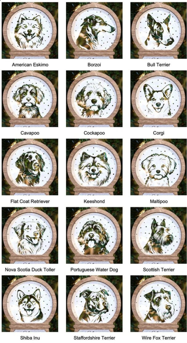 Dog Breed Snowglobe Ornaments - Personalized