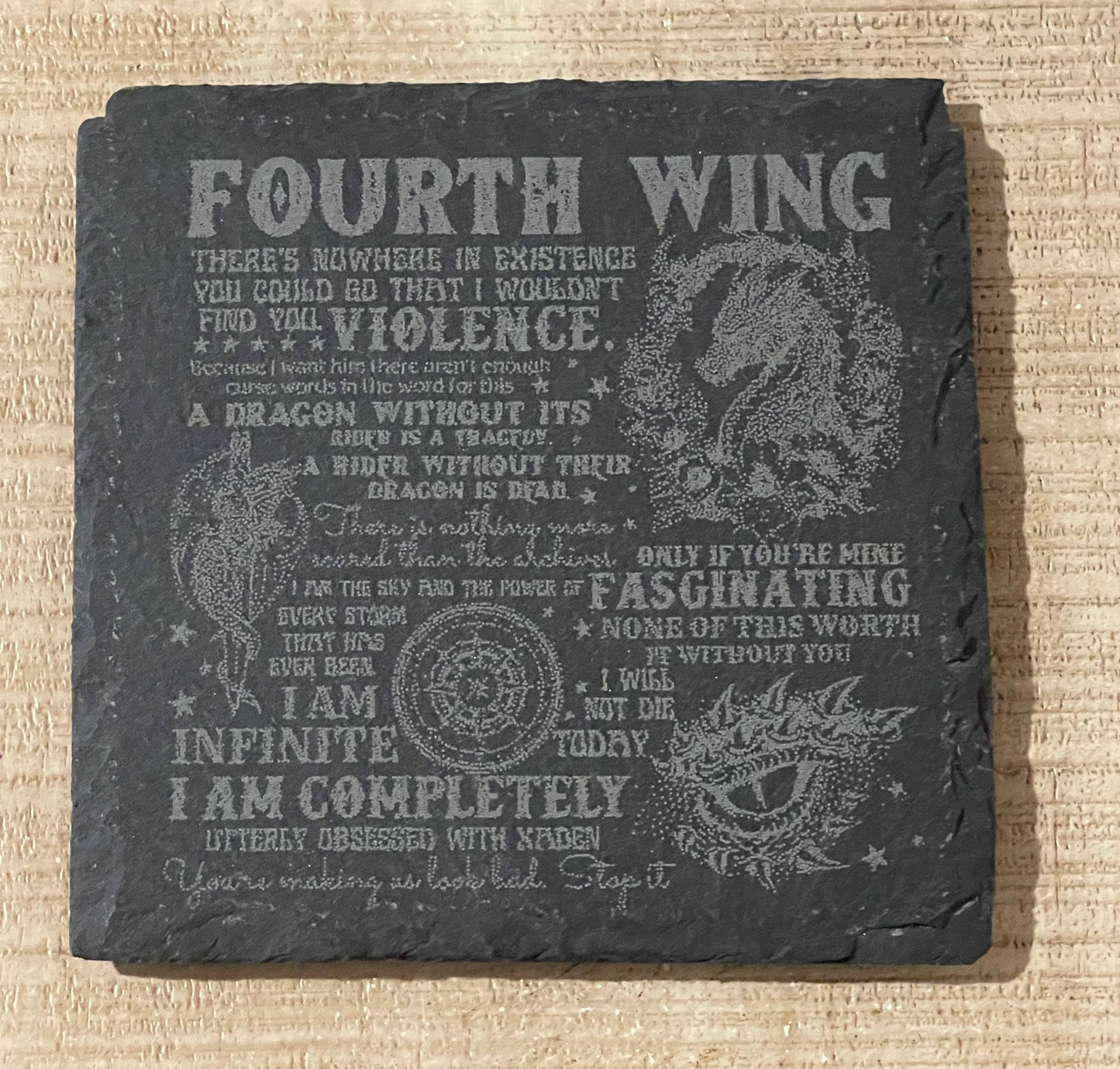 Slate Coasters (4 pack) - Fourth Wing