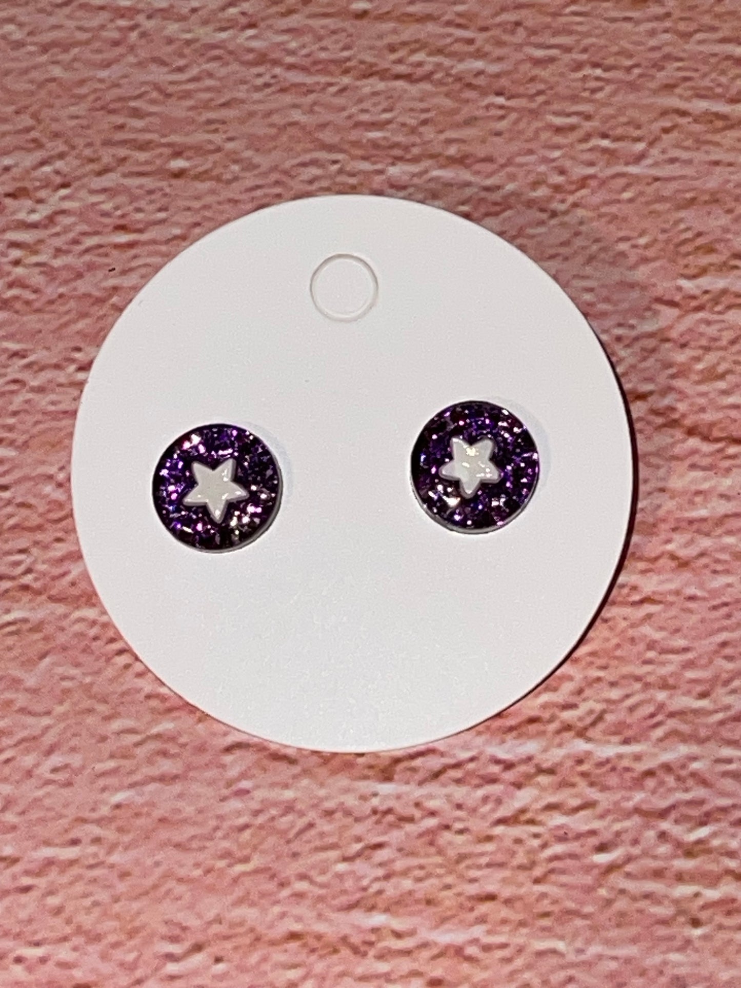 Fun Stud Earrings - Sparkling Acrylic with Nature Shapes