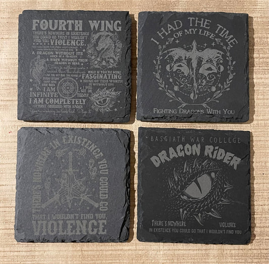 Slate Coasters (4 pack) - Fourth Wing