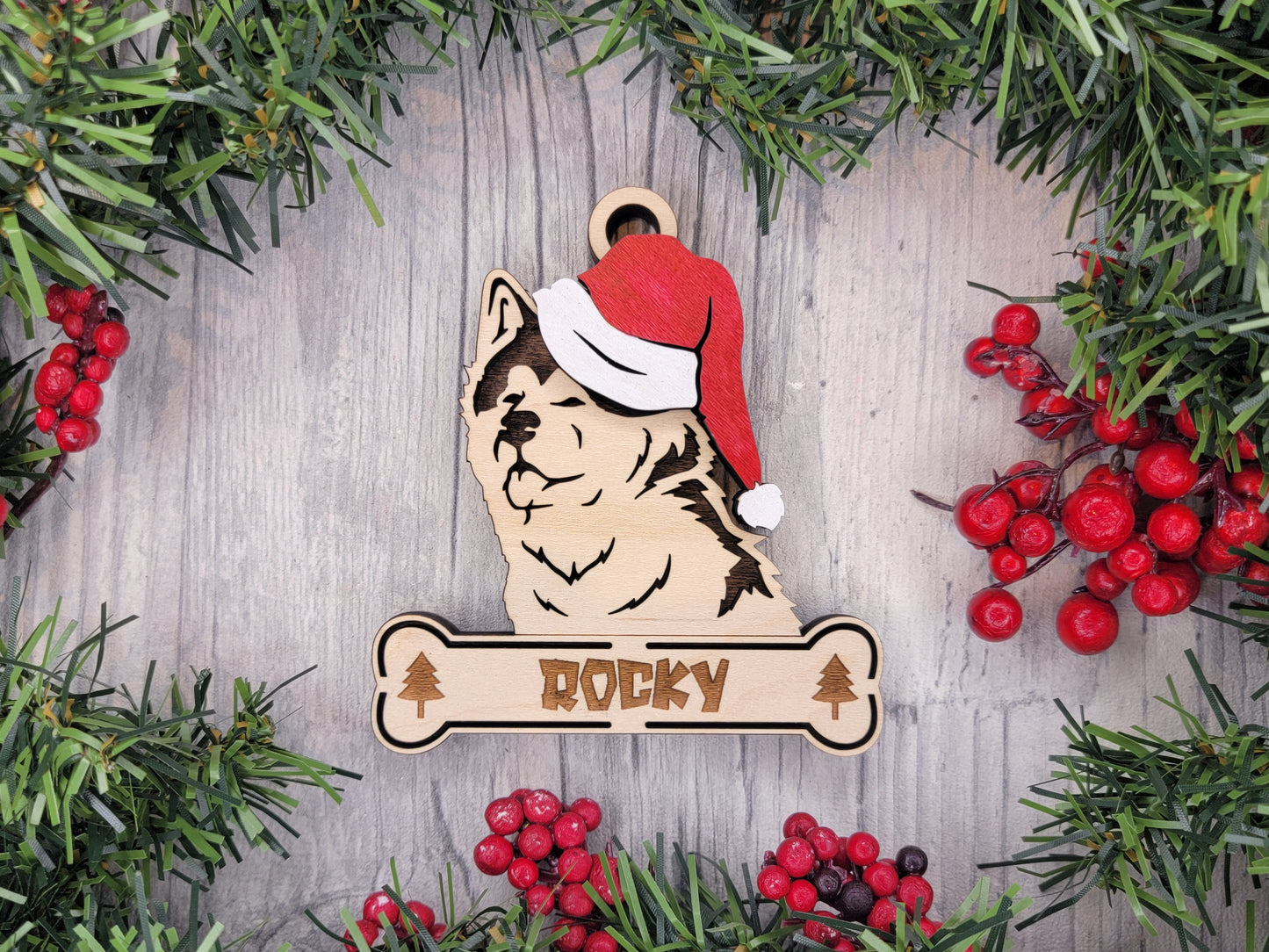 Santa Dogs - Personalized Christmas Ornaments: Breeds A - D