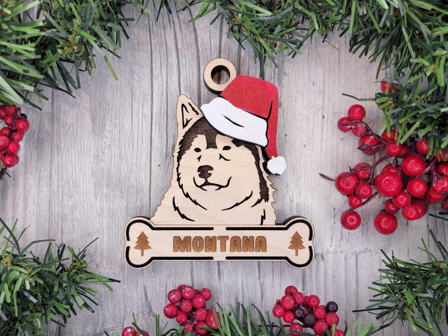 Santa Dogs - Personalized Christmas Ornaments: Breeds A - D