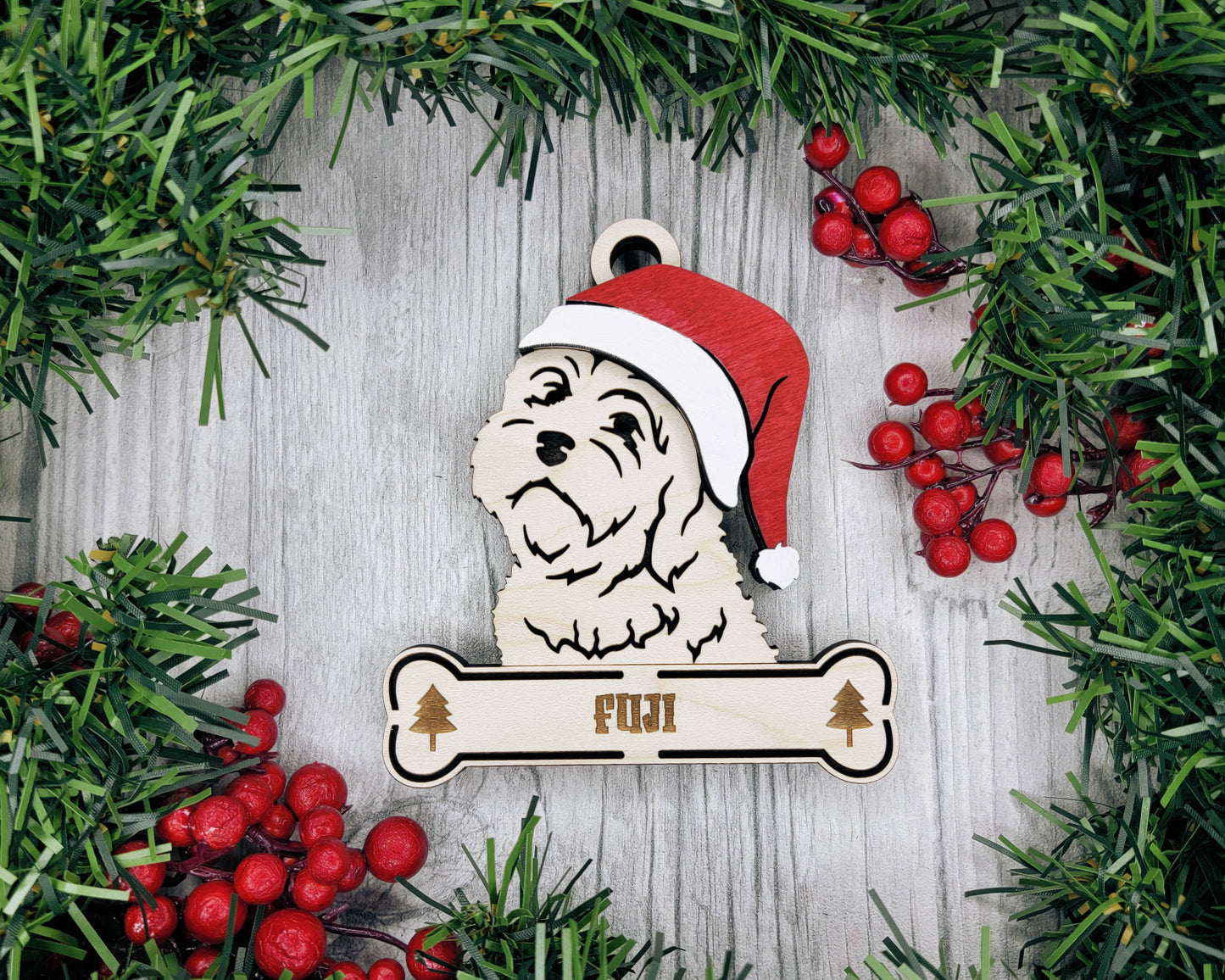 Santa Dogs - Personalized Christmas Ornaments: Breeds A - D
