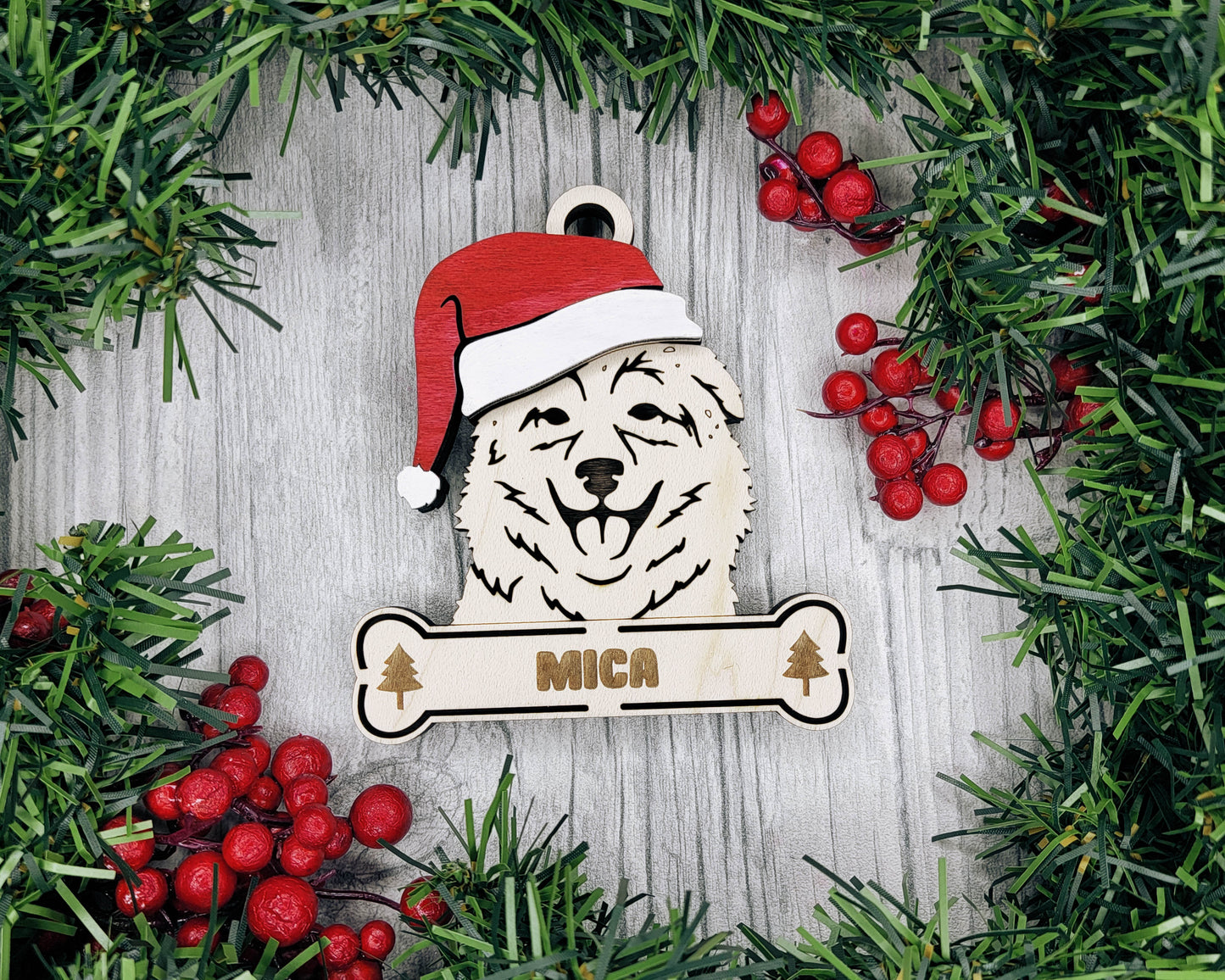 Santa Dogs - Personalized Christmas Ornaments: Breeds A - D