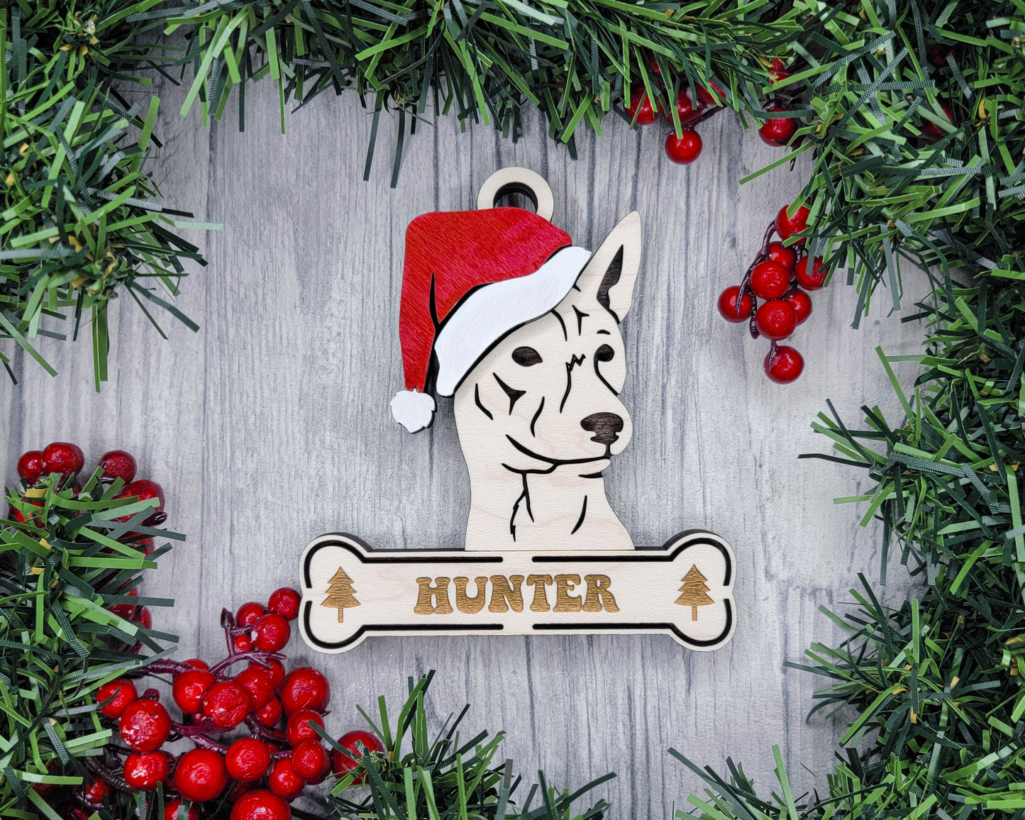 Santa Dogs - Personalized Christmas Ornaments: Breeds A - D