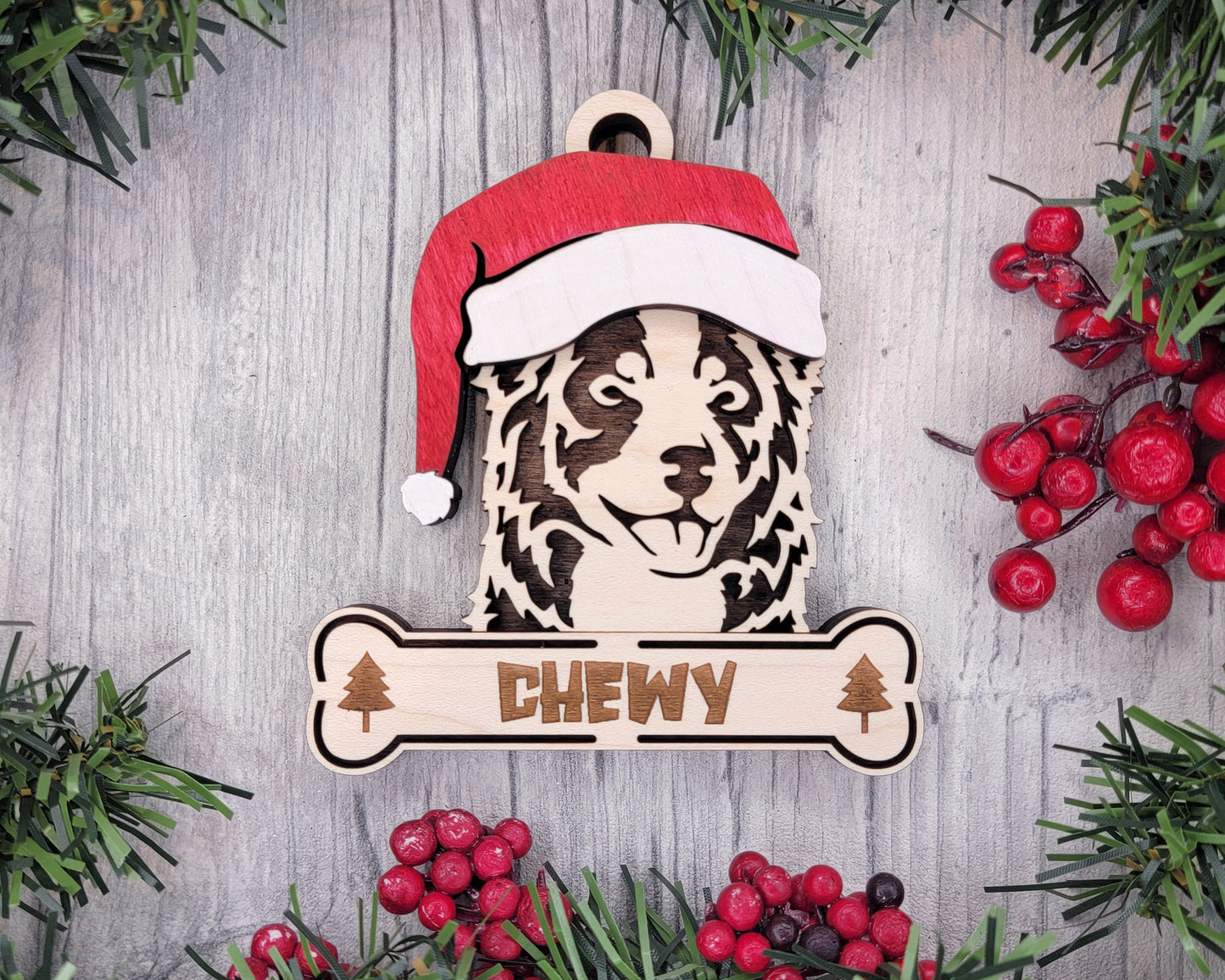 Santa Dogs - Personalized Christmas Ornaments: Breeds A - D