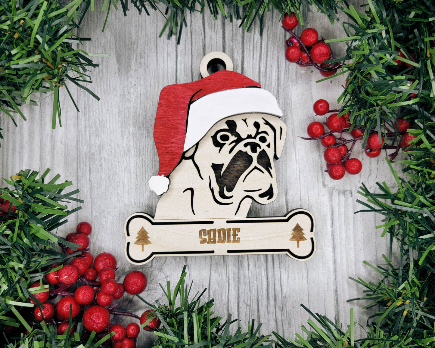 Santa Dogs - Personalized Christmas Ornaments: Breeds A - D
