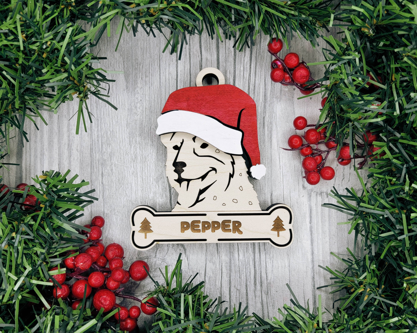 Santa Dogs - Personalized Christmas Ornaments: Breeds A - D