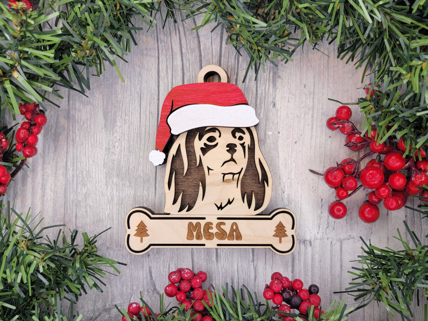 Santa Dogs - Personalized Christmas Ornaments: Breeds A - D