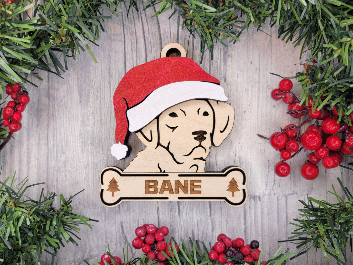 Santa Dogs - Personalized Christmas Ornaments: Breeds A - D