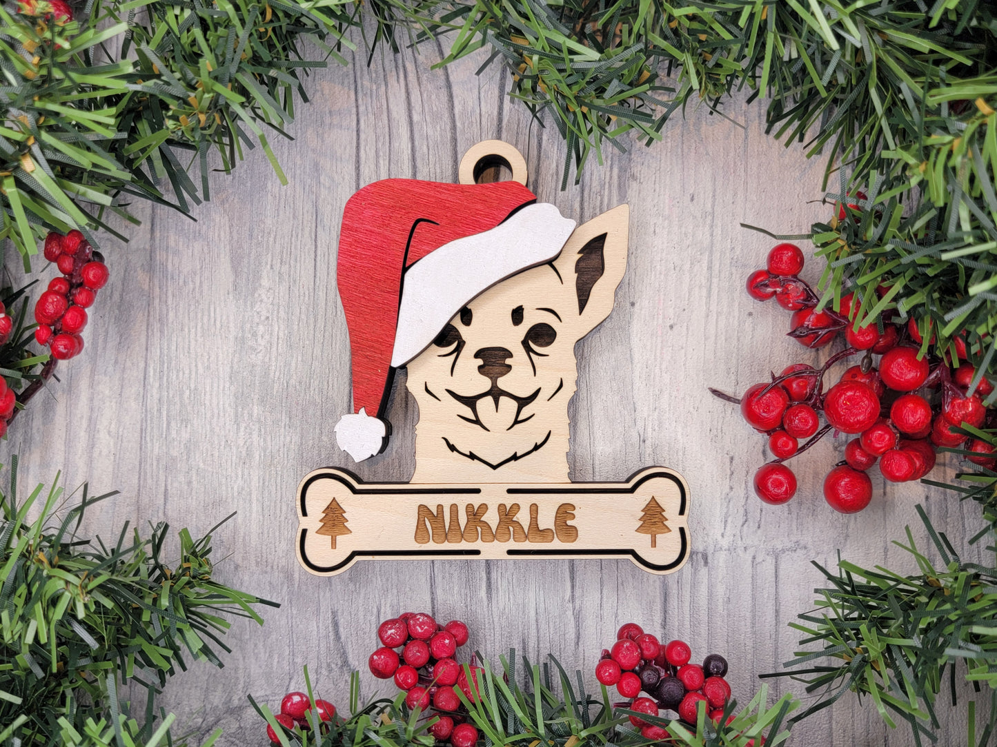 Santa Dogs - Personalized Christmas Ornaments: Breeds A - D