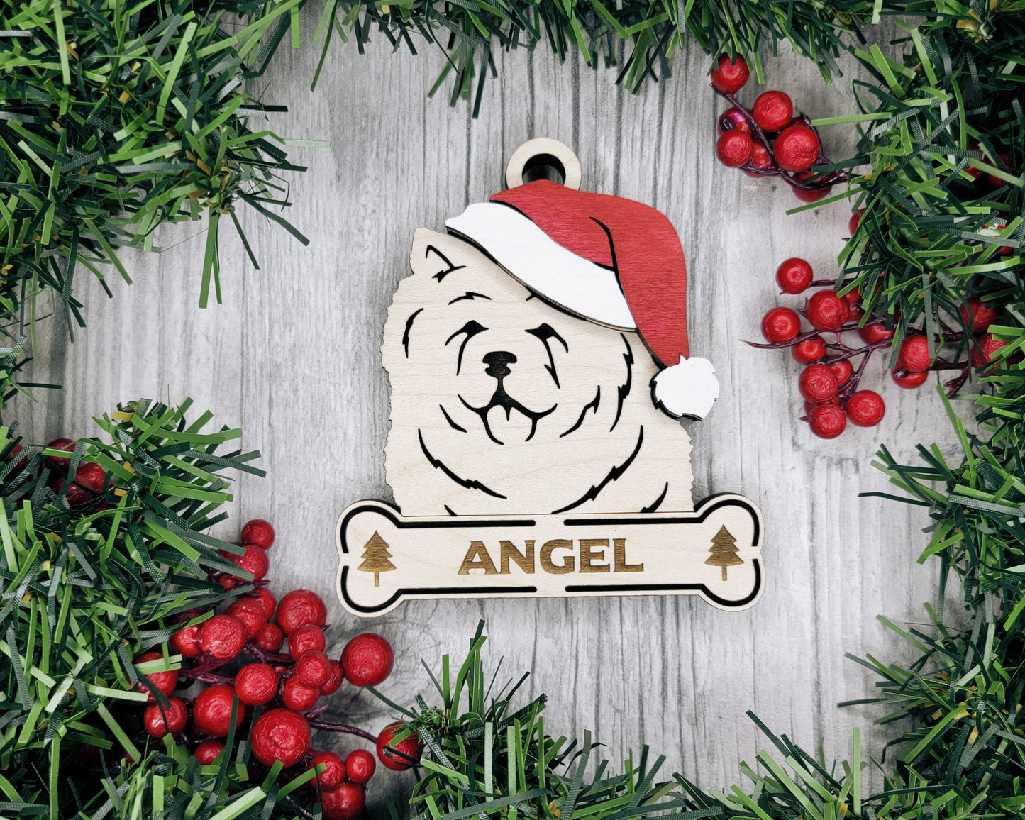 Santa Dogs - Personalized Christmas Ornaments: Breeds A - D