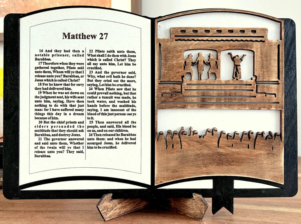 Open Bible Sign with Interchangeable Verses