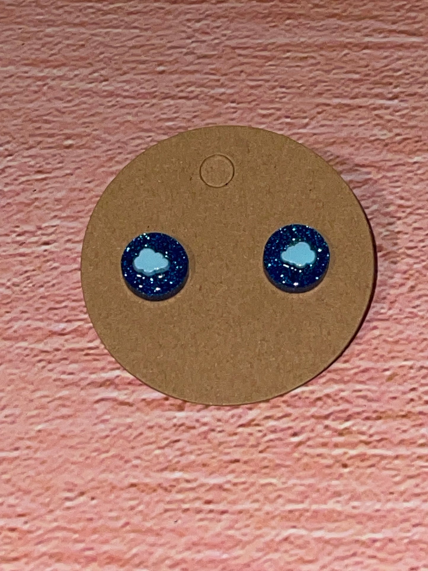 Fun Stud Earrings - Sparkling Acrylic with Nature Shapes