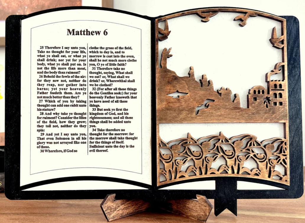 Open Bible Sign with Interchangeable Verses