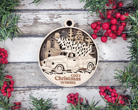 3D Christmas Scenes Ornaments
