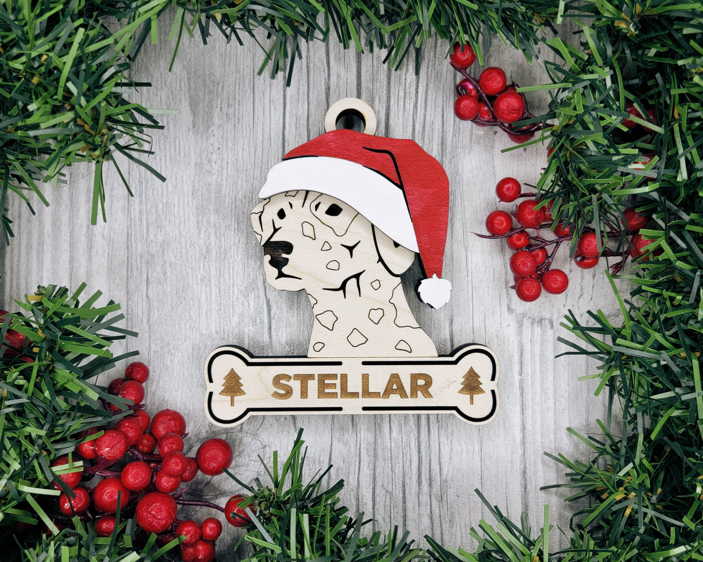 Santa Dogs - Personalized Christmas Ornaments: Breeds A - D