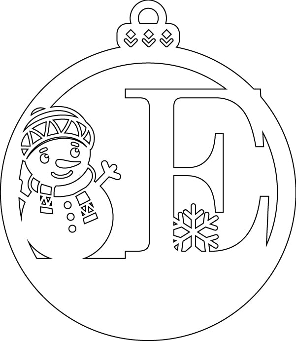 Alphabet Snowman Personalized Ornaments-Layered