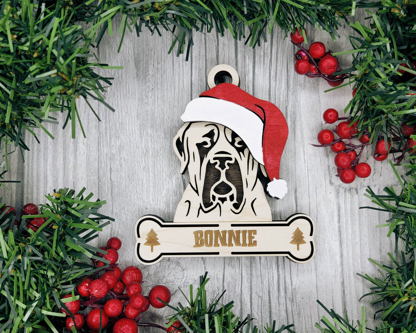 Santa Dogs - Personalized Christmas Ornaments: Breeds E - Z