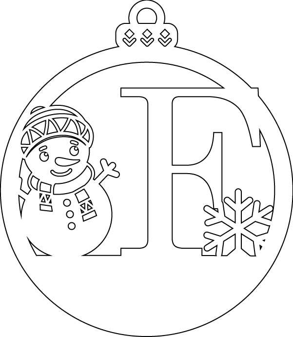 Alphabet Snowman Personalized Ornaments-Layered