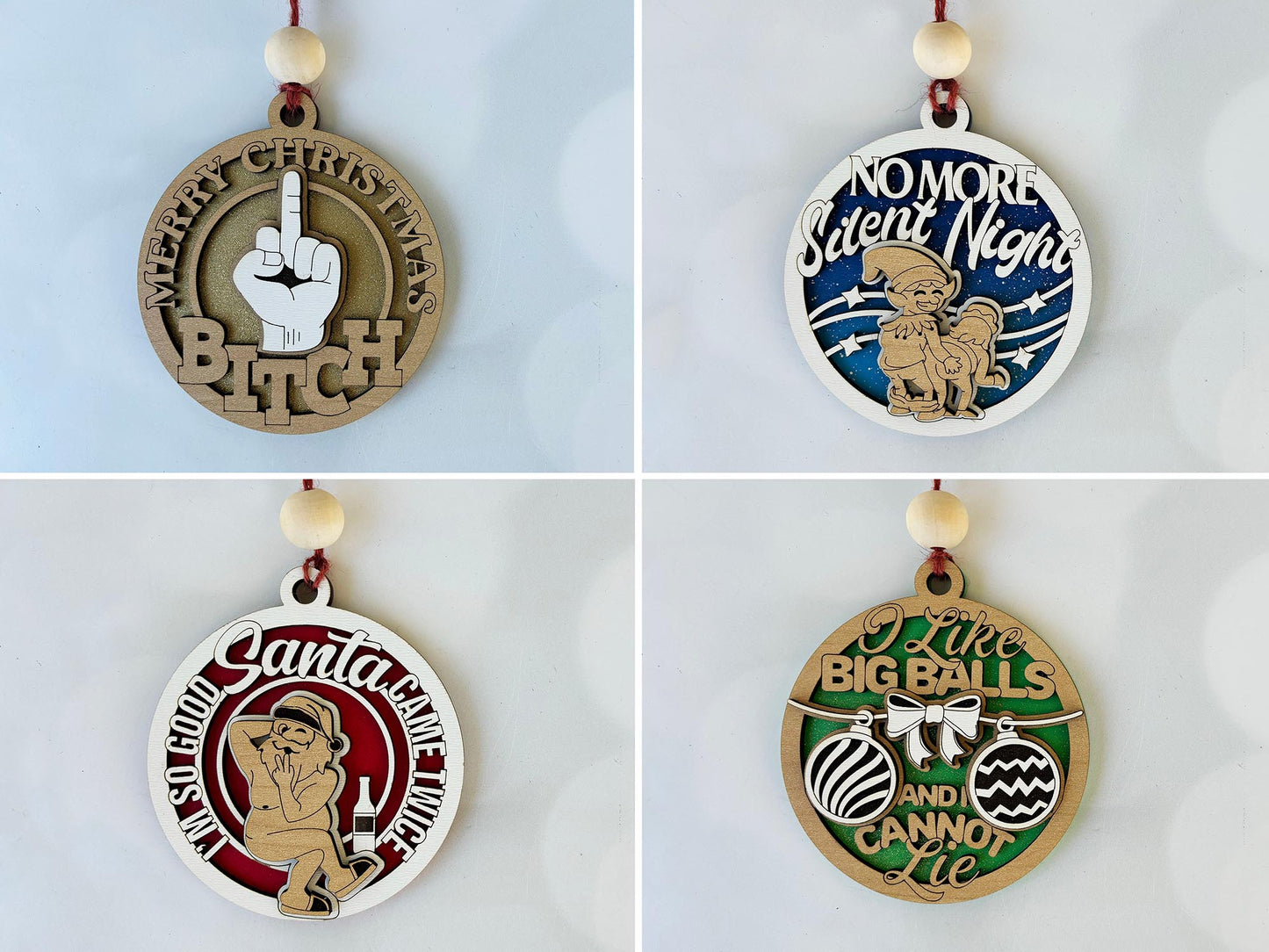 Naughty Christmas Tree Ornaments