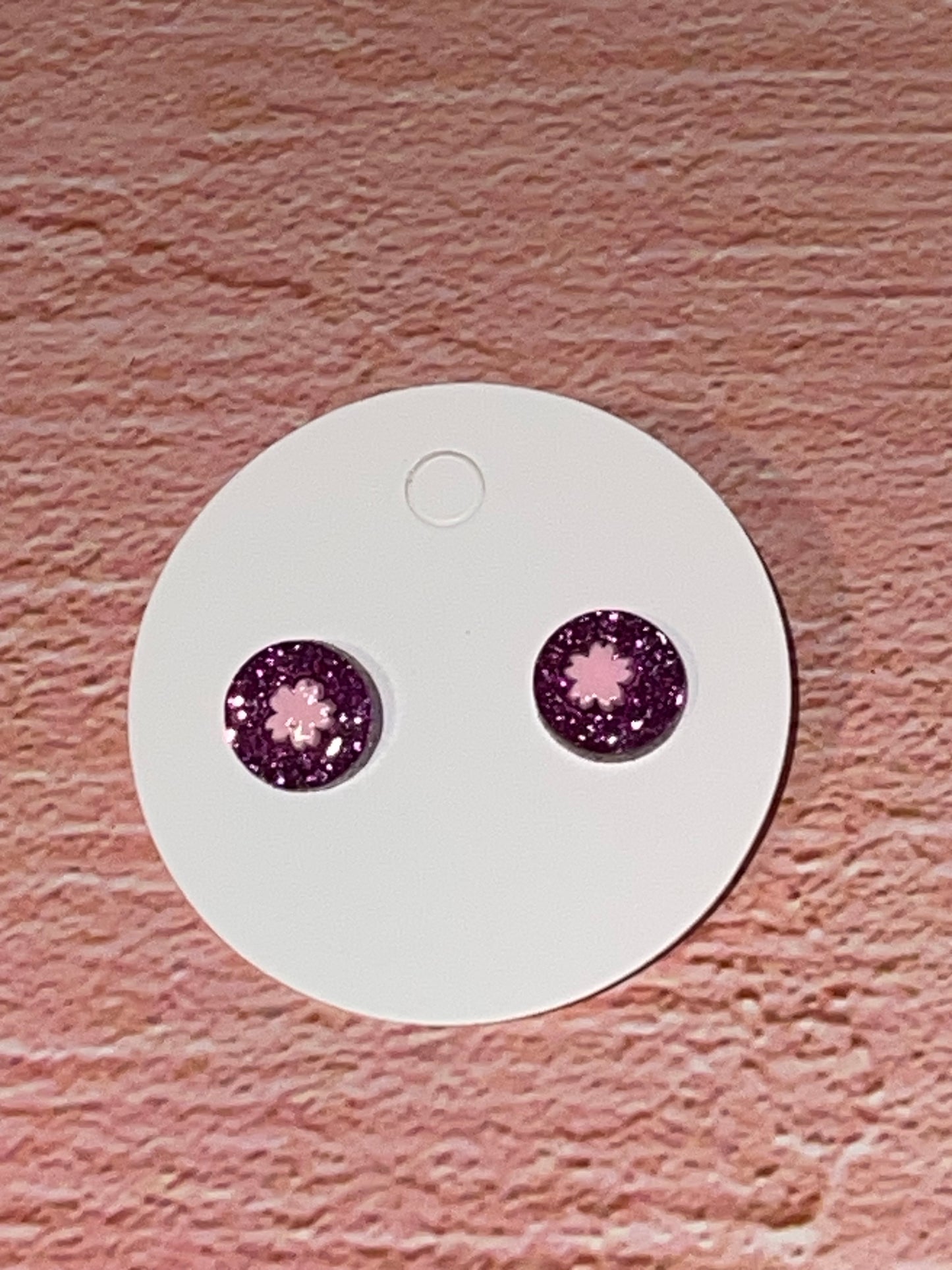 Fun Stud Earrings - Sparkling Acrylic with Nature Shapes