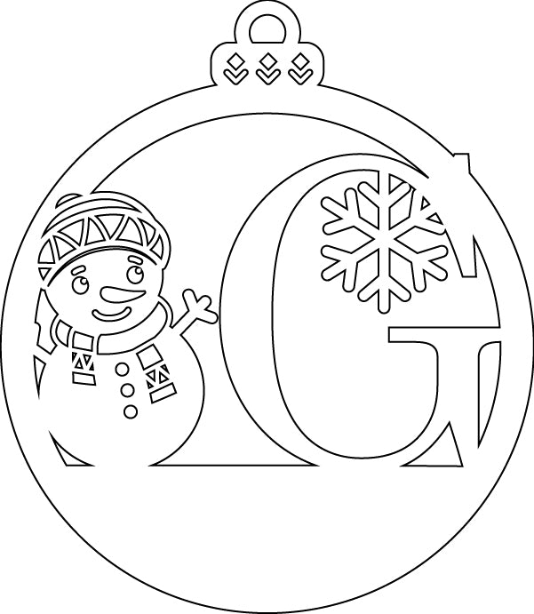 Alphabet Snowman Personalized Ornaments-Layered