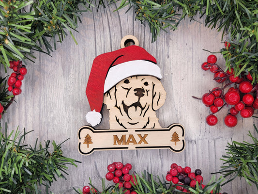 Santa Dogs - Personalized Christmas Ornaments: Breeds E - Z