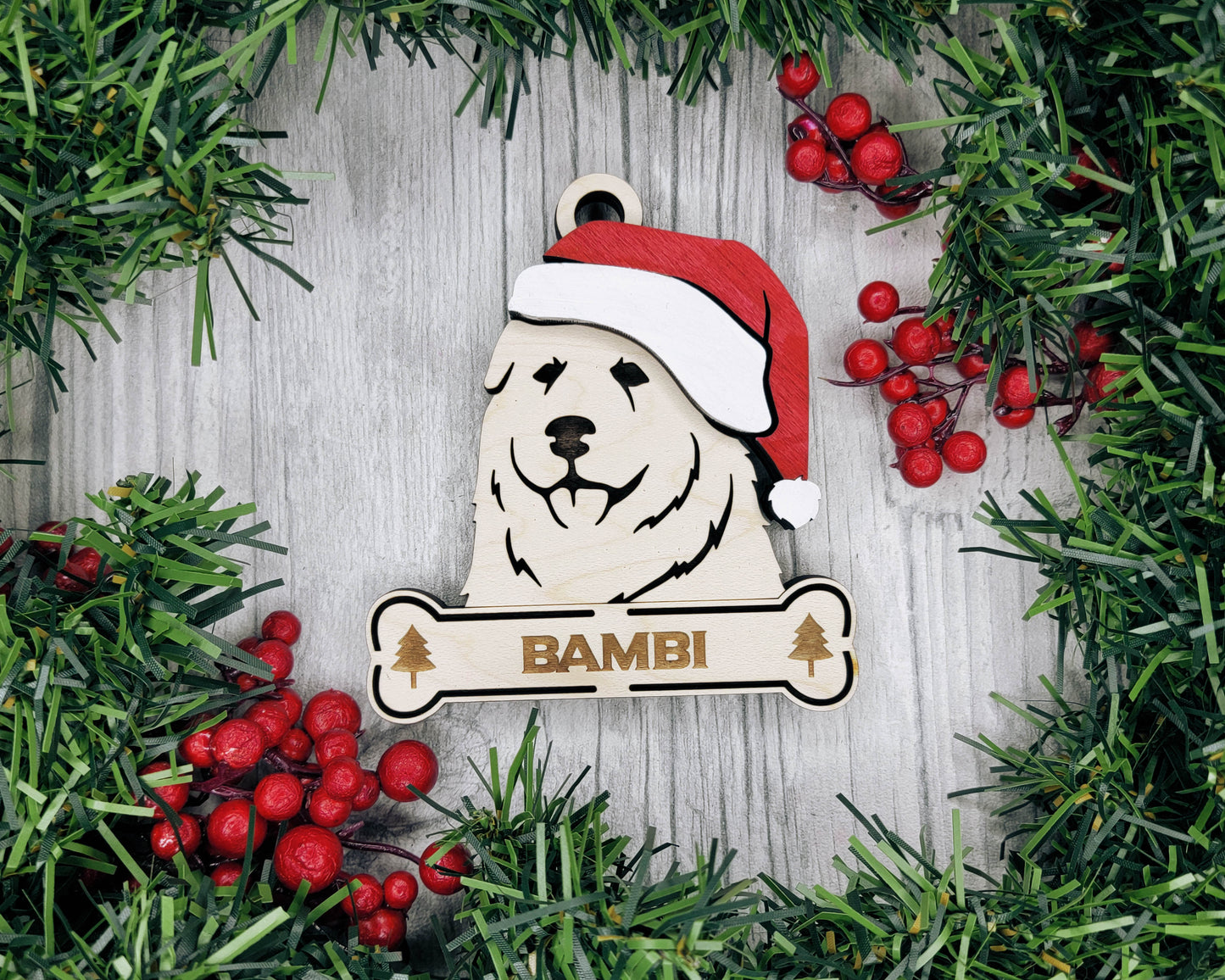 Santa Dogs - Personalized Christmas Ornaments: Breeds E - Z
