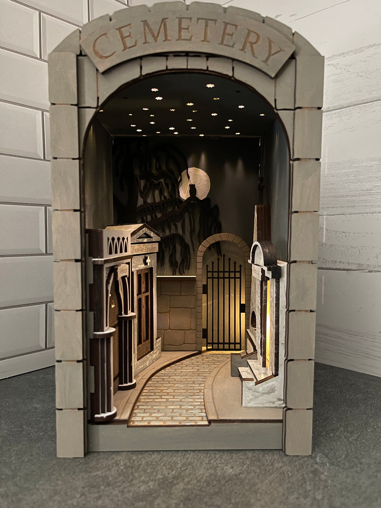 Cemetery Themed Book Nook