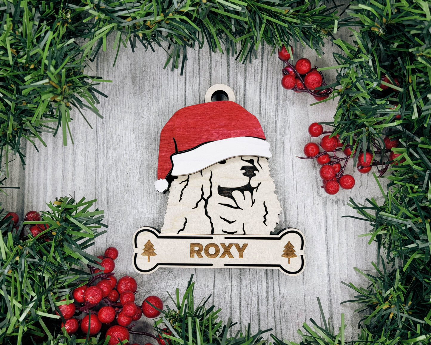 Santa Dogs - Personalized Christmas Ornaments: Breeds E - Z