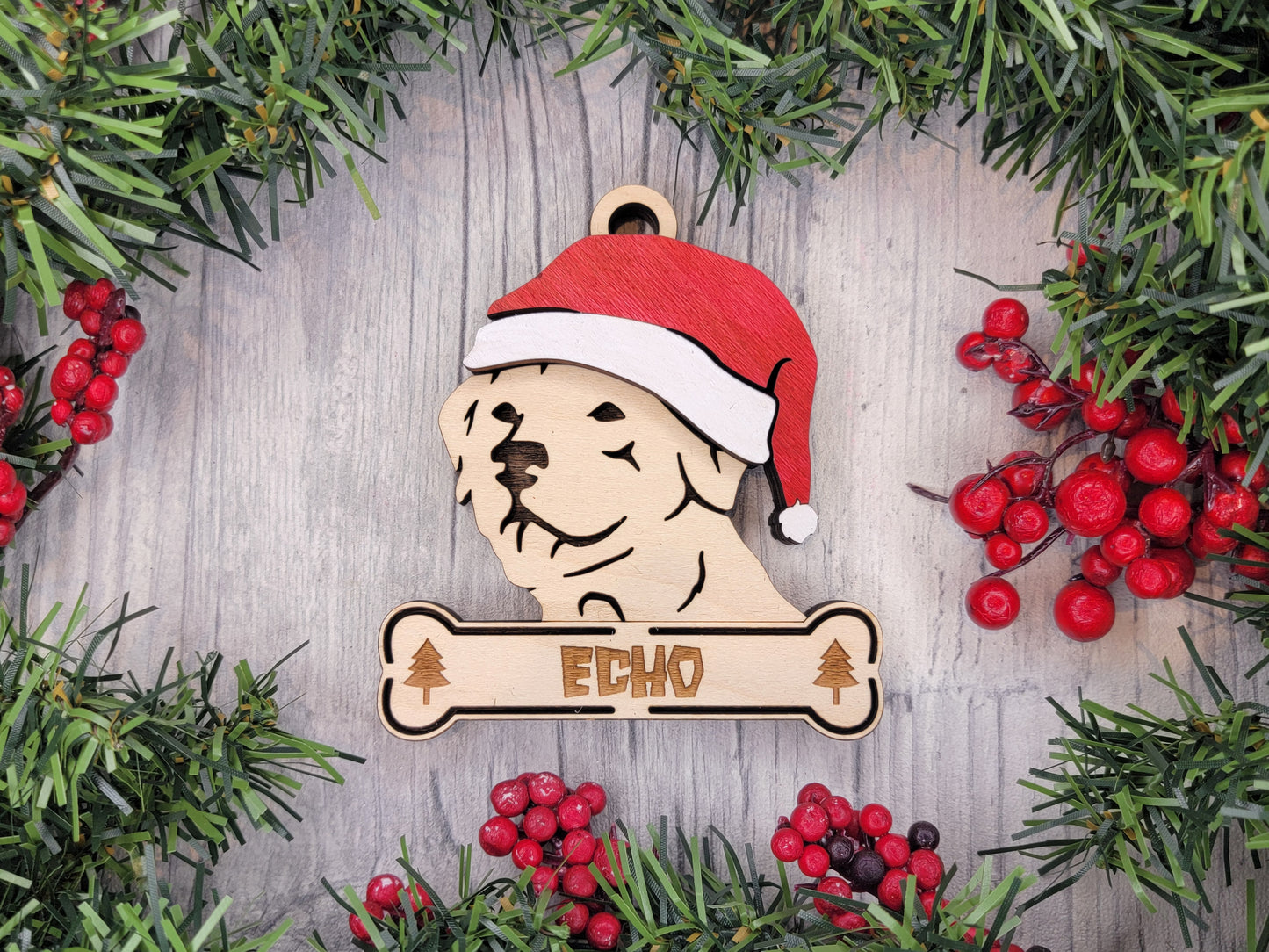 Santa Dogs - Personalized Christmas Ornaments: Breeds E - Z