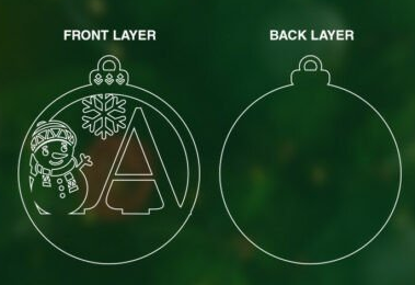 Alphabet Snowman Personalized Ornaments-Layered