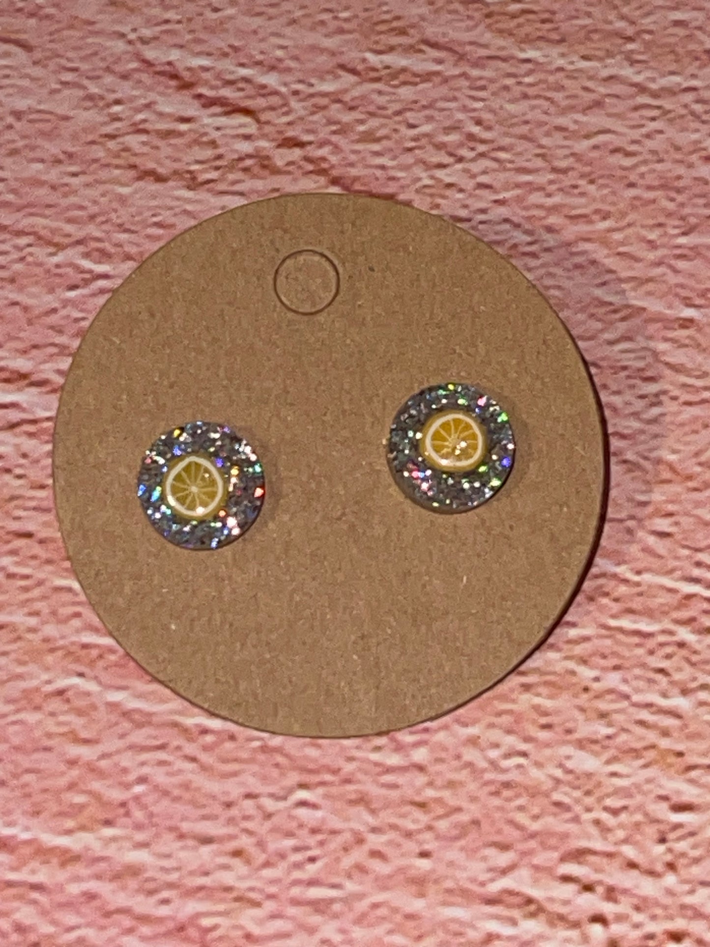Fun Stud Earrings - Sparkling Acrylic with Food Shapes