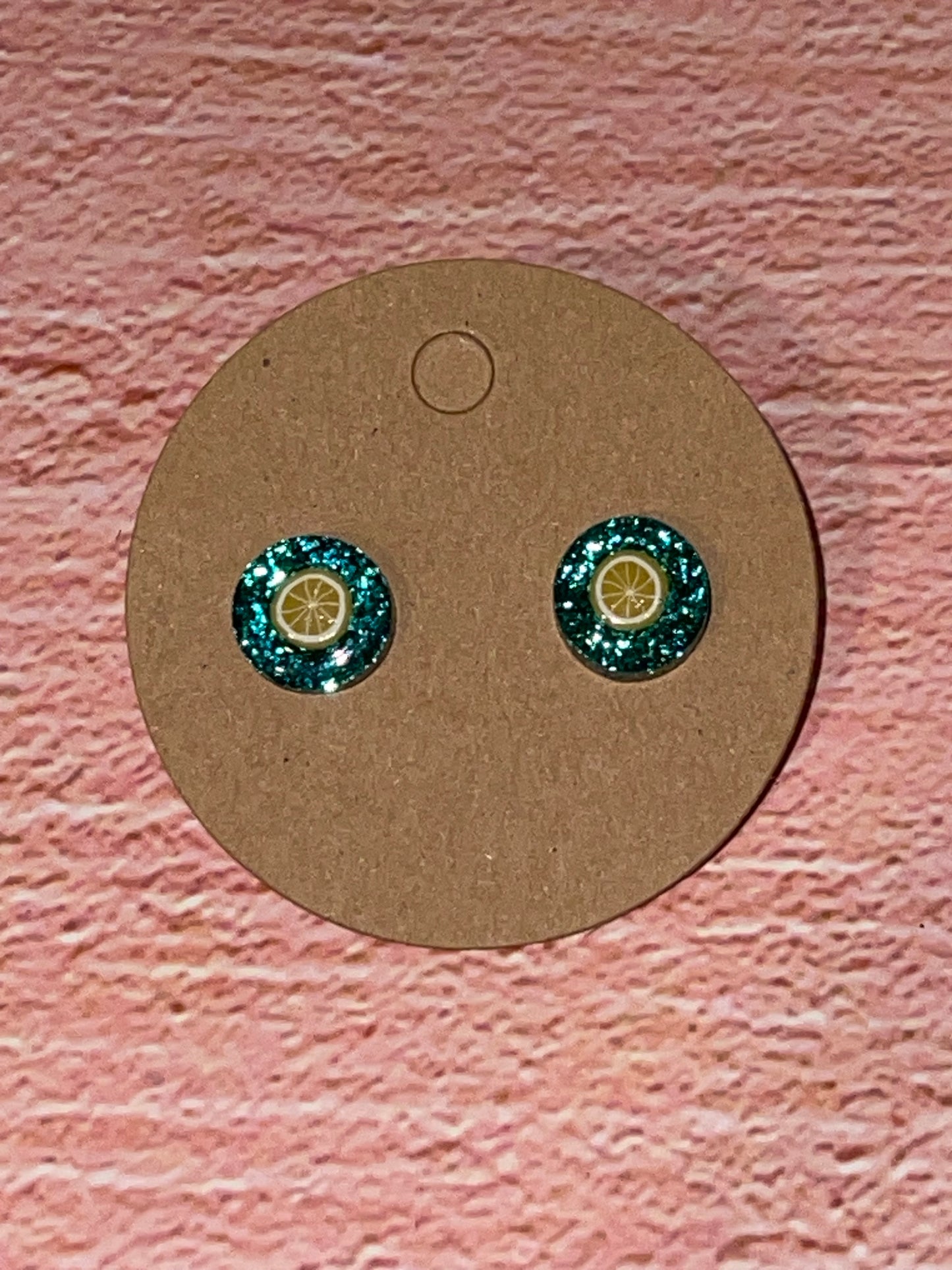 Fun Stud Earrings - Sparkling Acrylic with Food Shapes