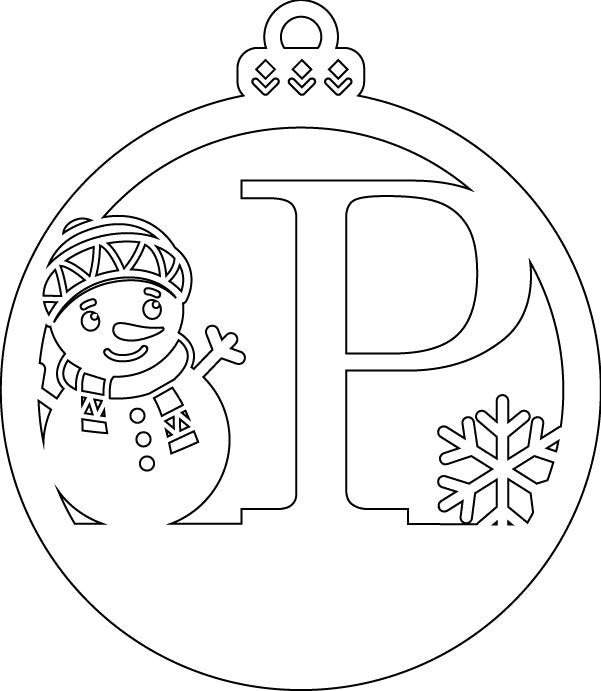 Alphabet Snowman Personalized Ornaments-Layered