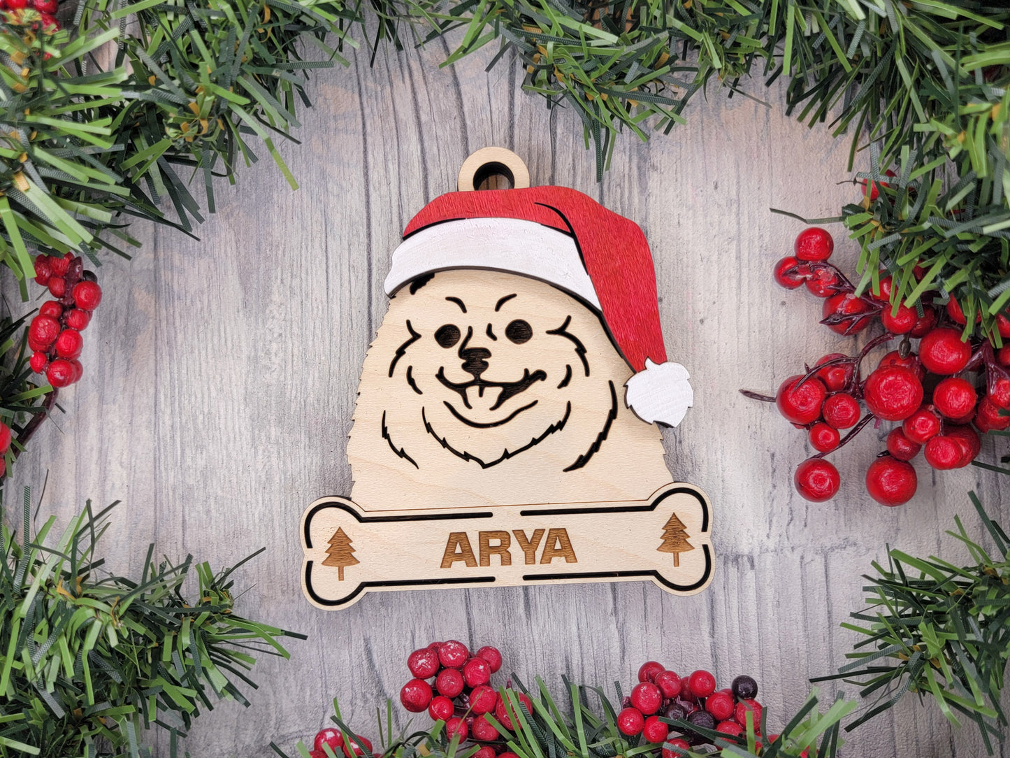 Santa Dogs - Personalized Christmas Ornaments: Breeds E - Z