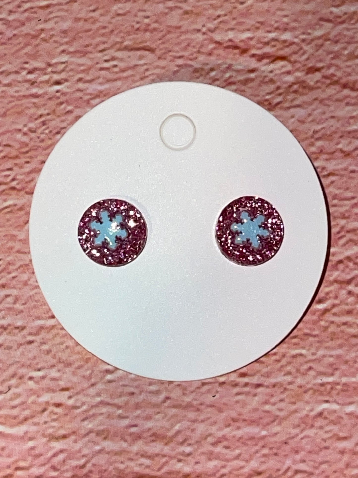 Fun Stud Earrings - Sparkling Acrylic with Nature Shapes