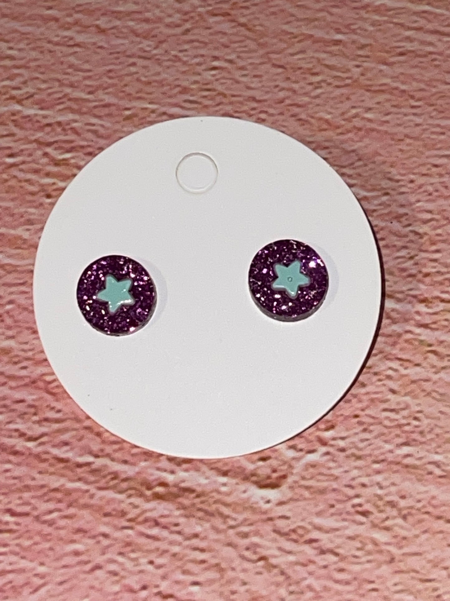 Fun Stud Earrings - Sparkling Acrylic with Nature Shapes