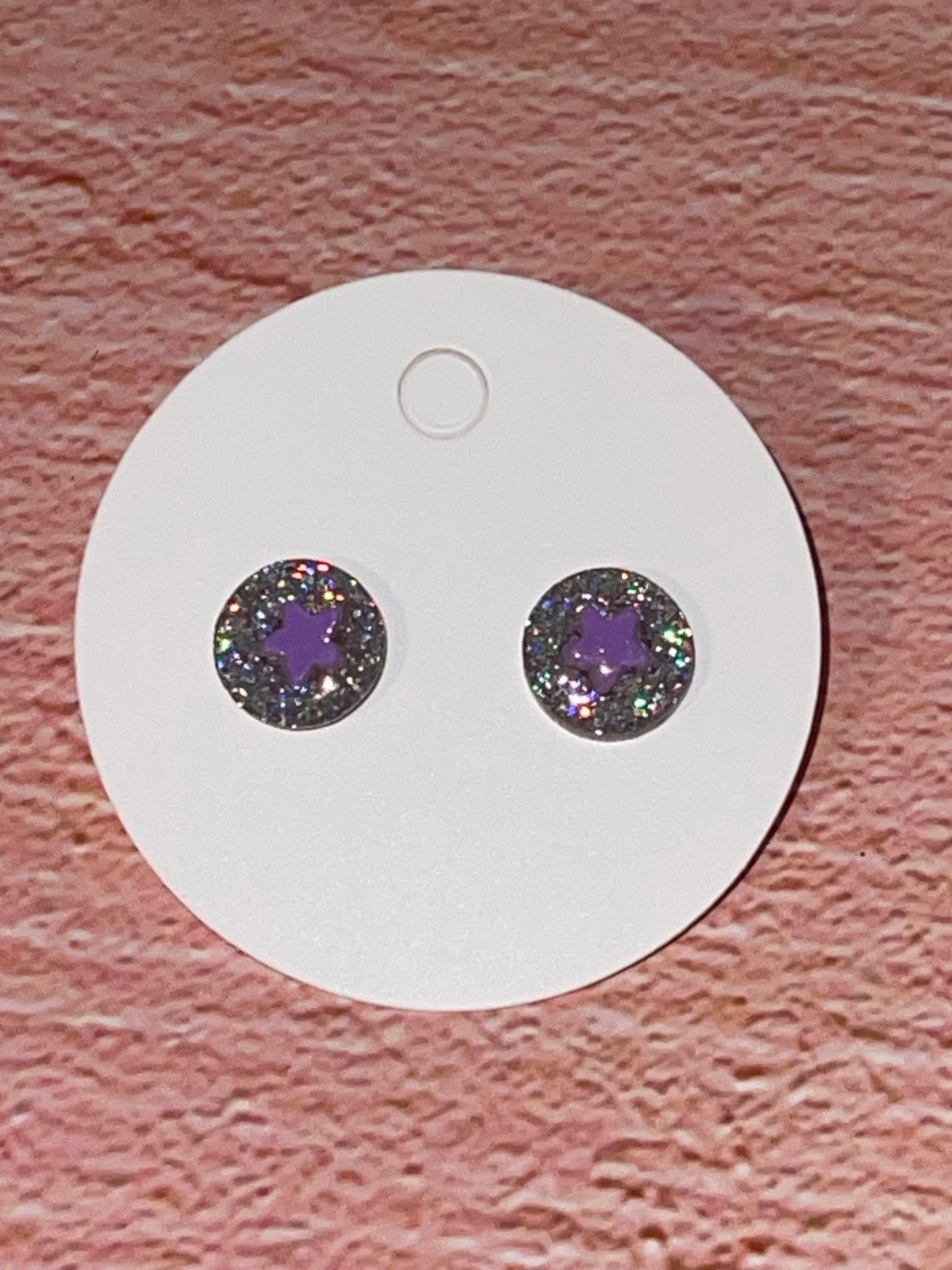Fun Stud Earrings - Sparkling Acrylic with Nature Shapes