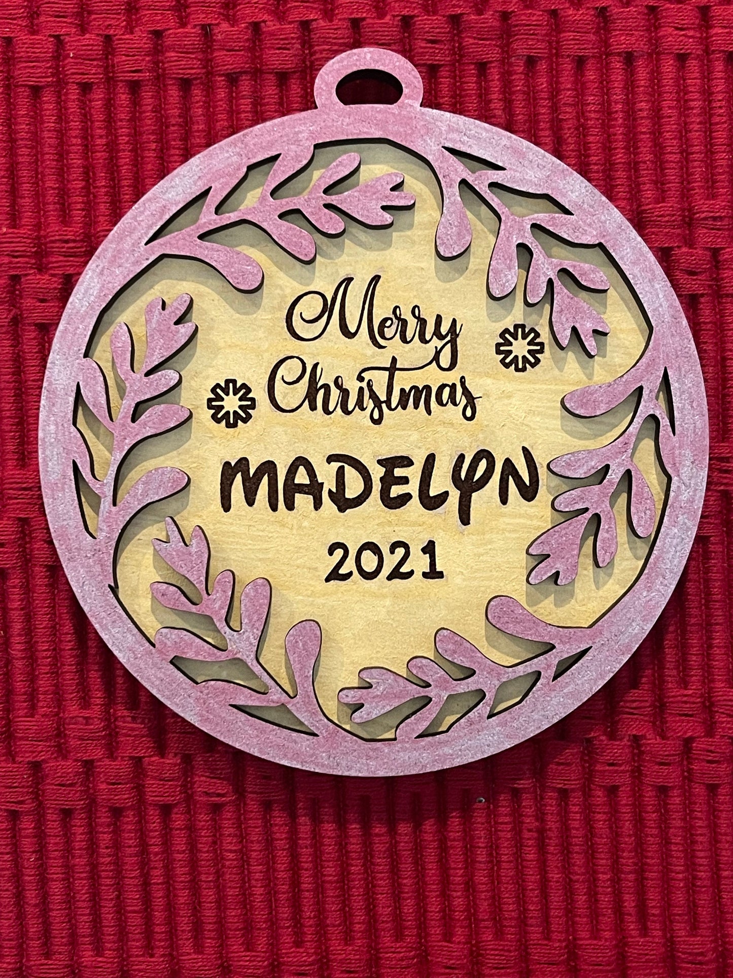 Layered Wreath Ornament - Personalized