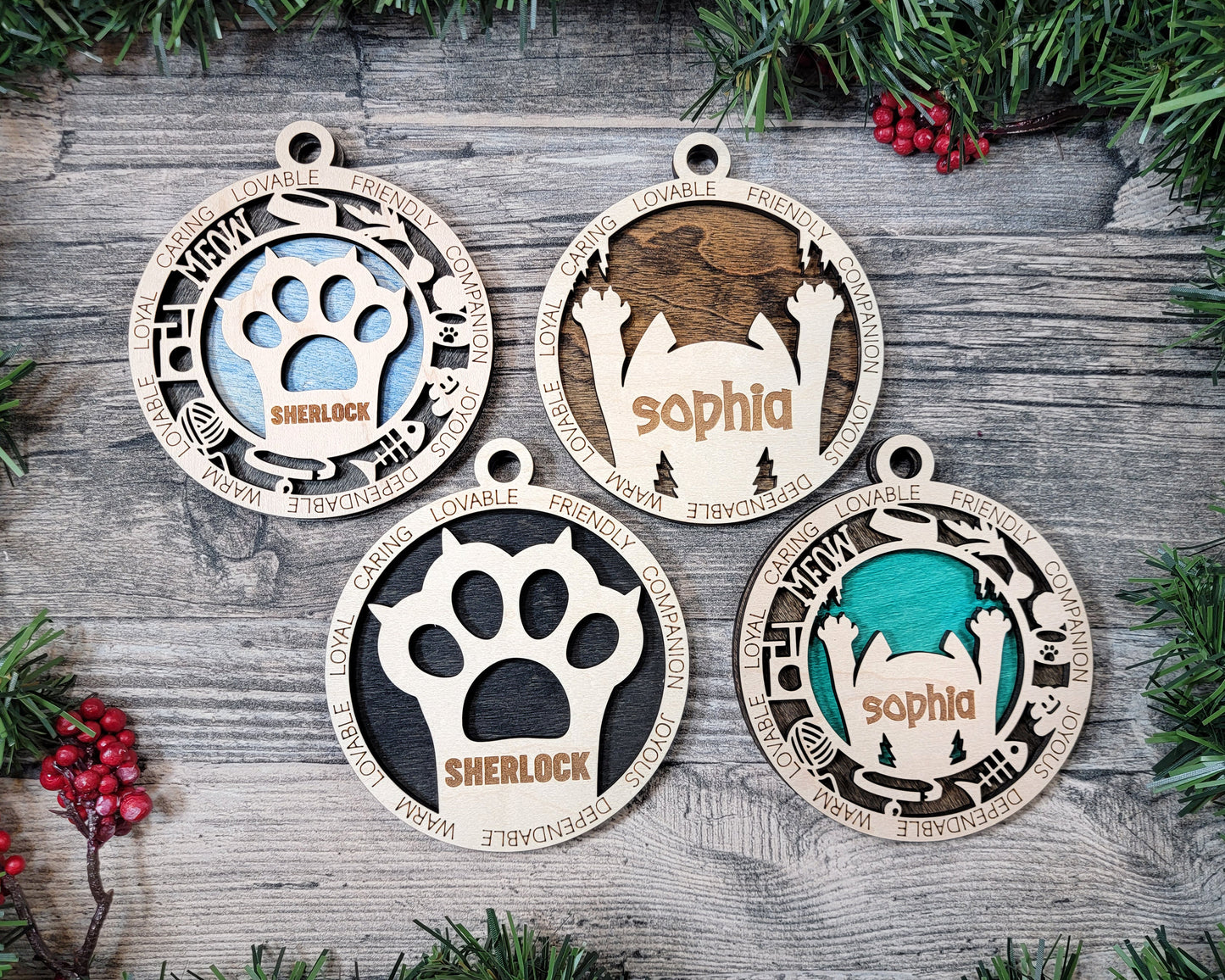 Cuddly Cat Ornaments - Personalized!
