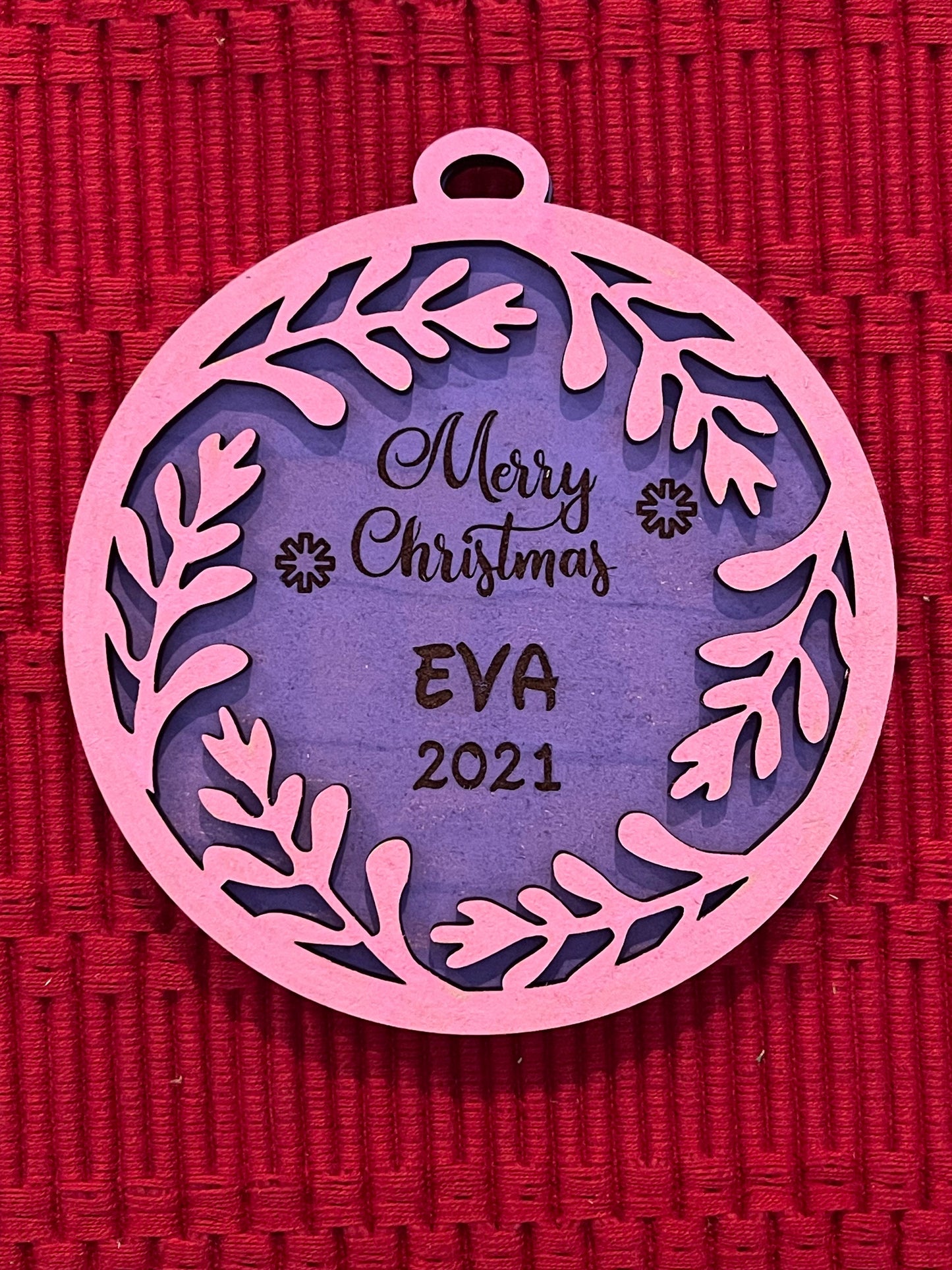 Layered Wreath Ornament - Personalized