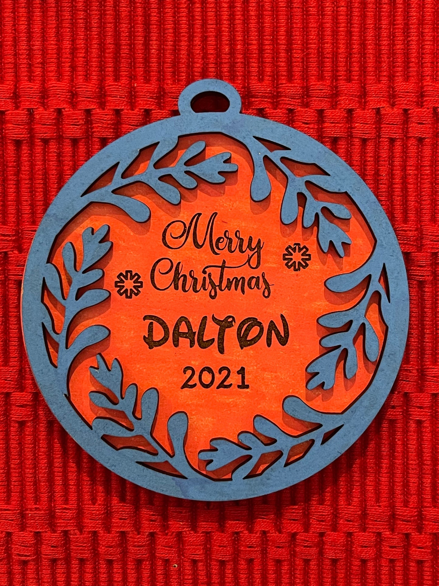 Layered Wreath Ornament - Personalized