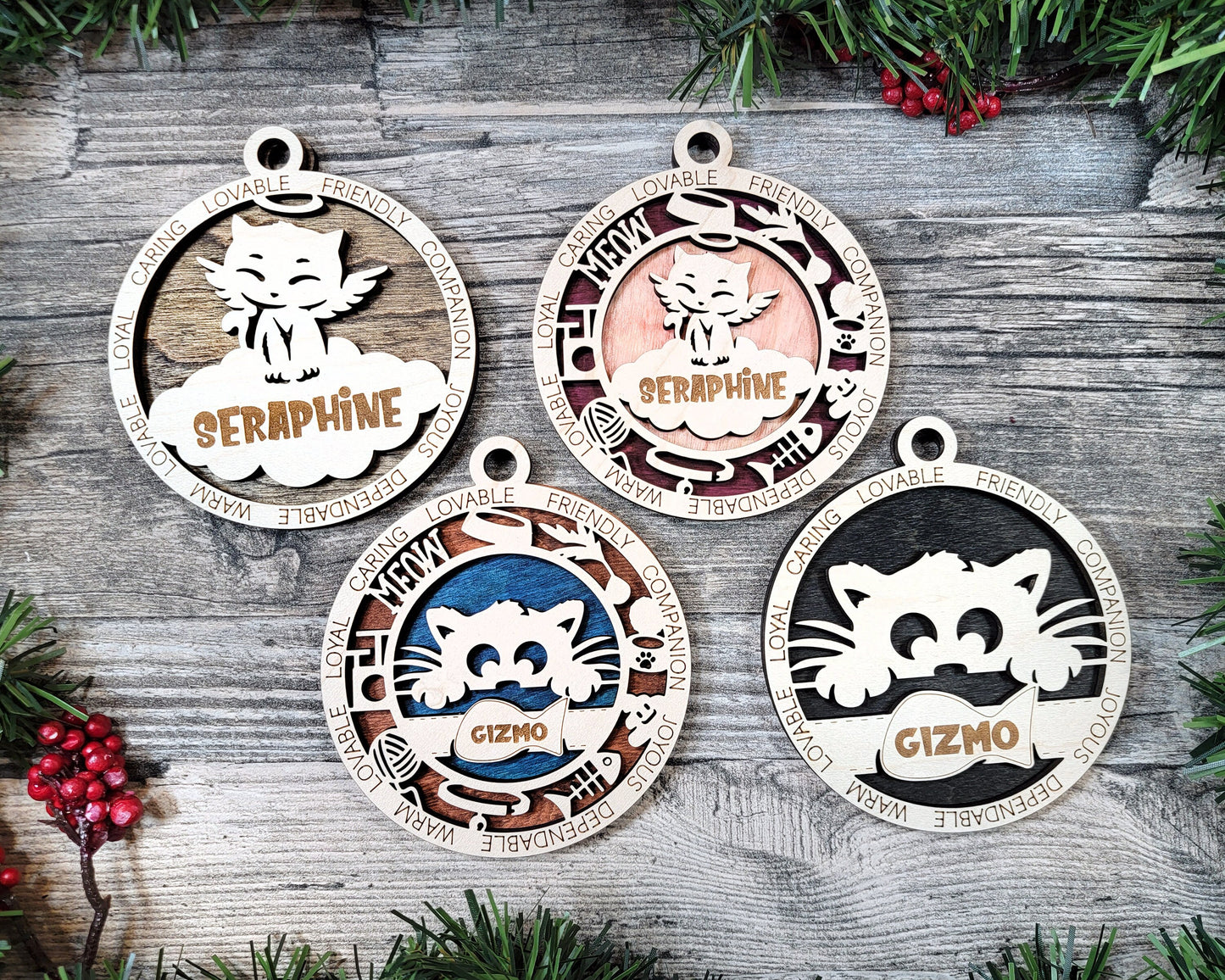 Cuddly Cat Ornaments - Personalized!