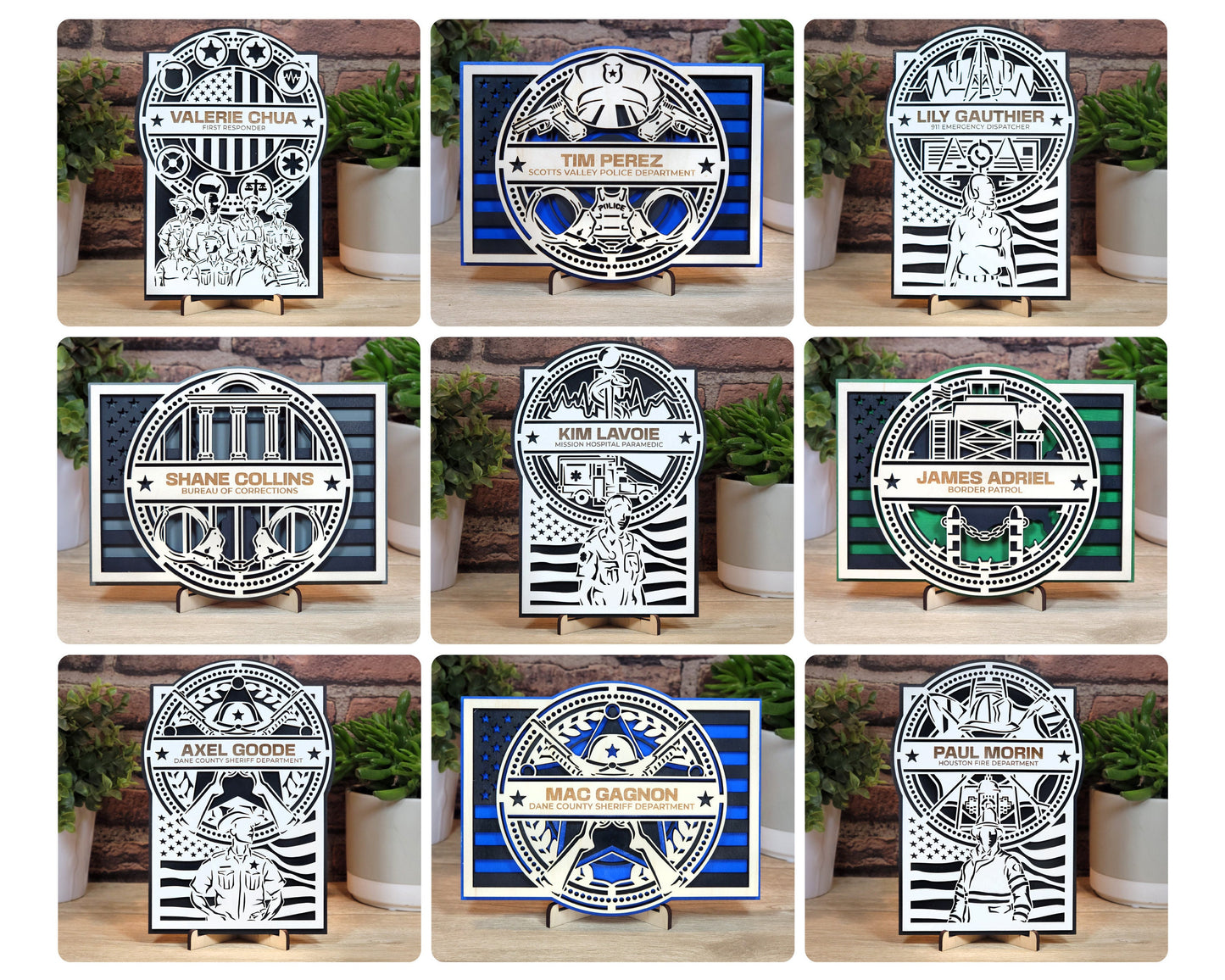 Rescue Series Signage - Personalized, First Responders, Police, Firefighters, Border Patrol, Corrections, Paramedics, Dispatcher, Volunteer