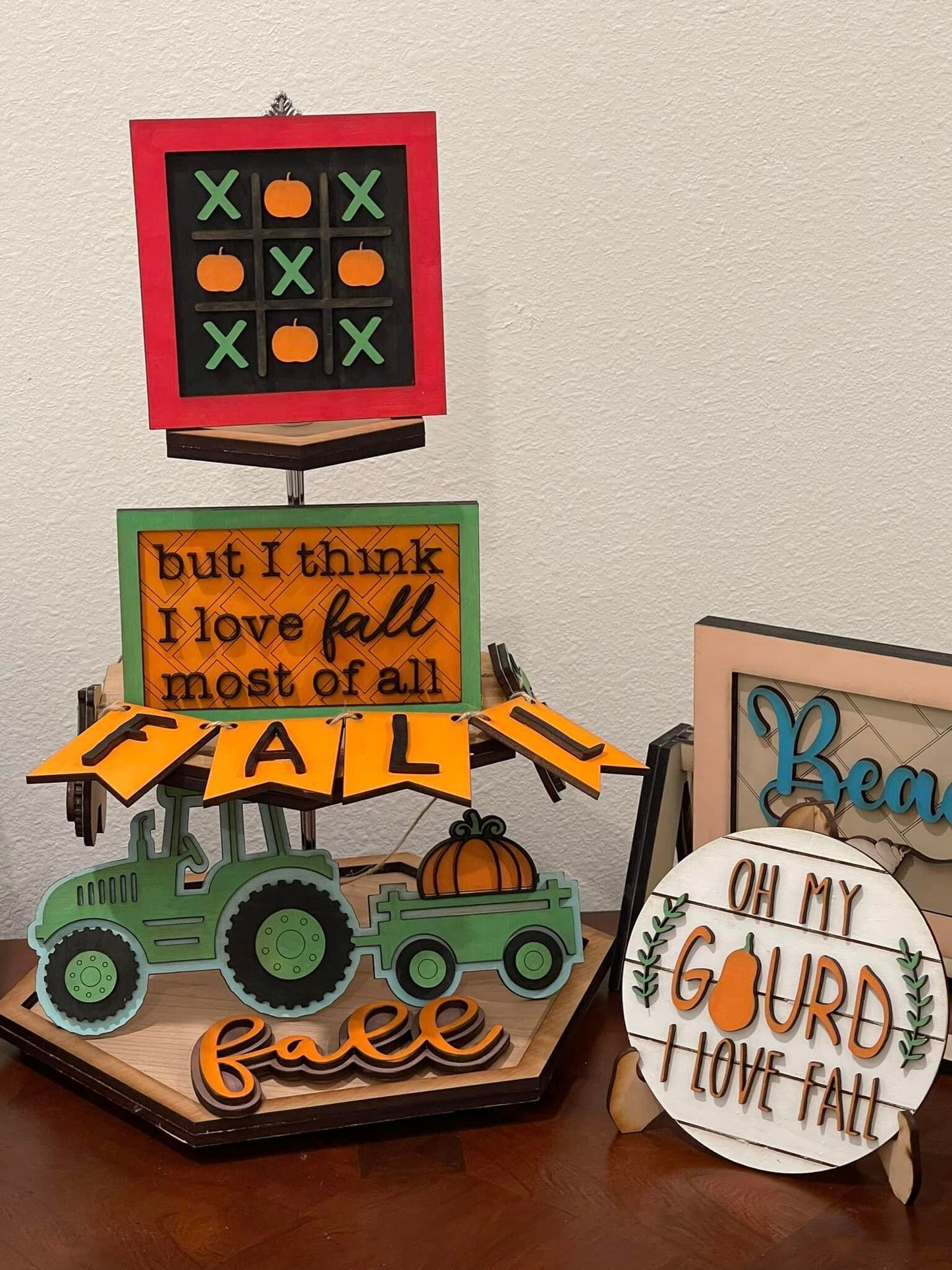 Fall Tiered Tray Decor Set