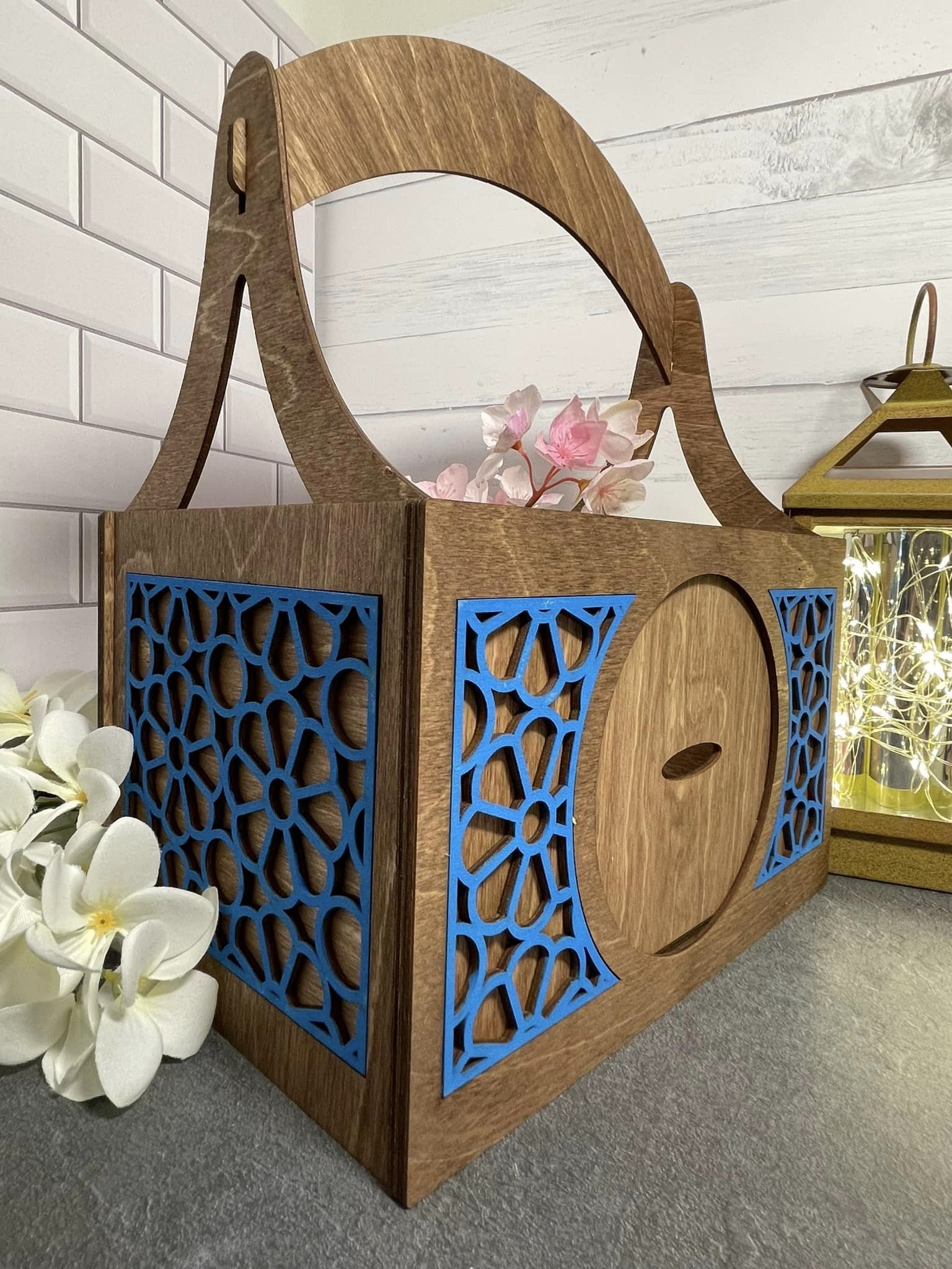 Basket with Flower Panels