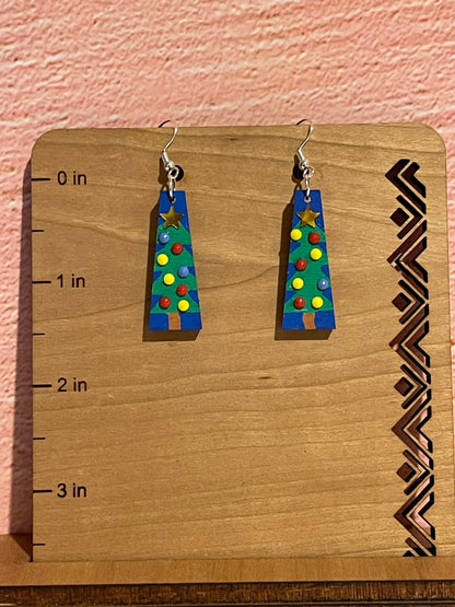 Christmas Trees with Ornaments Earrings