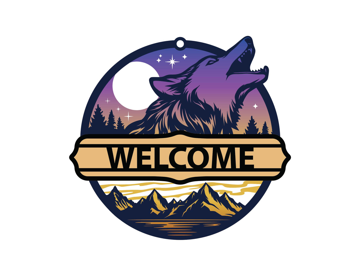 Wolf Welcome Sign